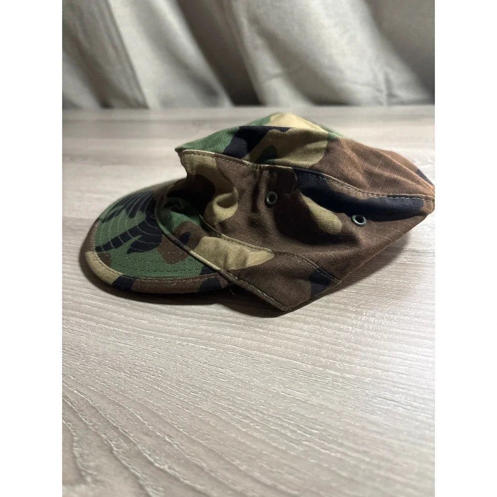 US Military Woodland Camo‎ Patrol Cap Hot Weather Ripstop Hat Size 6 5/8 Atlas